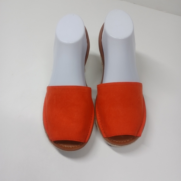 Kenneth Cole Wedge Slingback Espadrille Fine Glass Red Tan Women's Size 6.5 - Picture 8 of 14